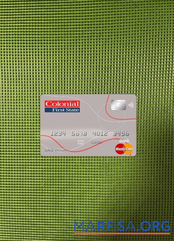 Blank Australia Colonial first state bank master card photolook front download for verification